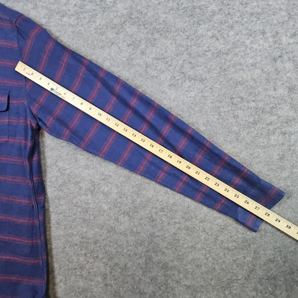 J Crew Men's Dark Blue & Red Striped Shirt Size XLT‎ Button Down Preppy Colorful
